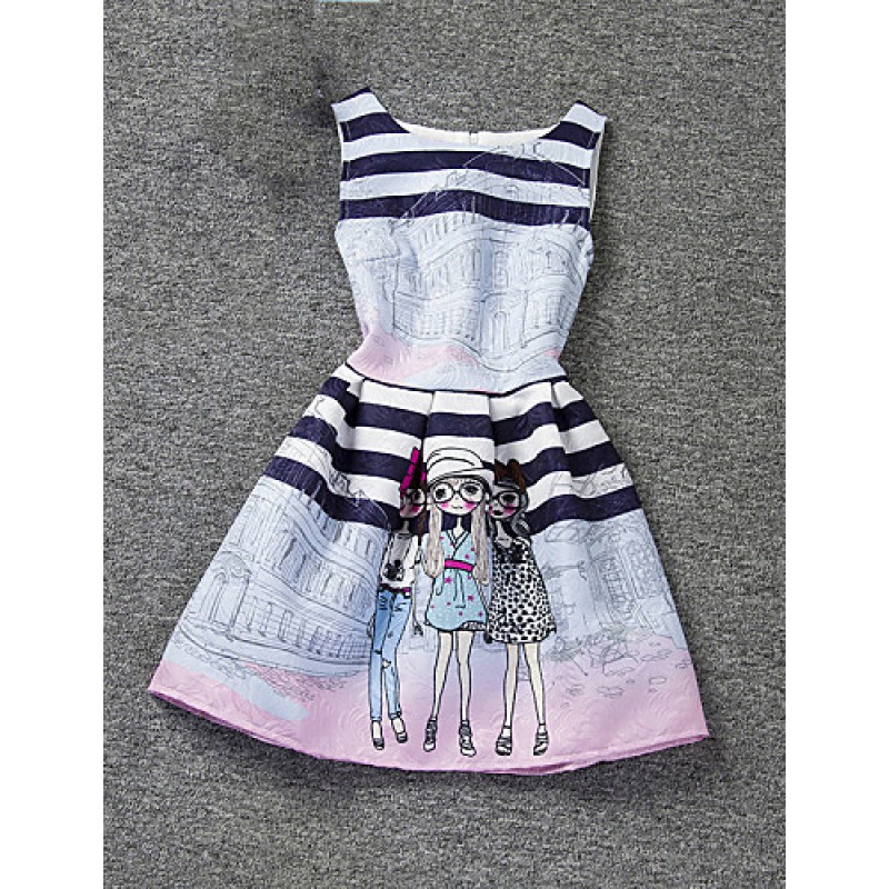 Girl's Pink Dress,Cartoon Polyester Summer  