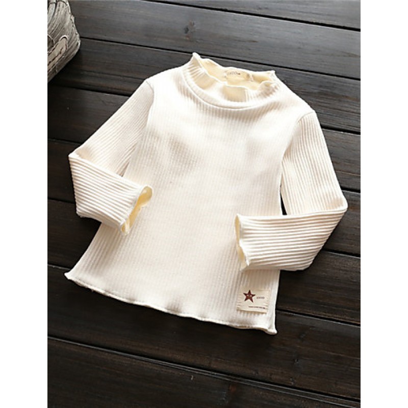 Girl Casual/Daily Solid Blouse,Cotton Winter Long Sleeve  