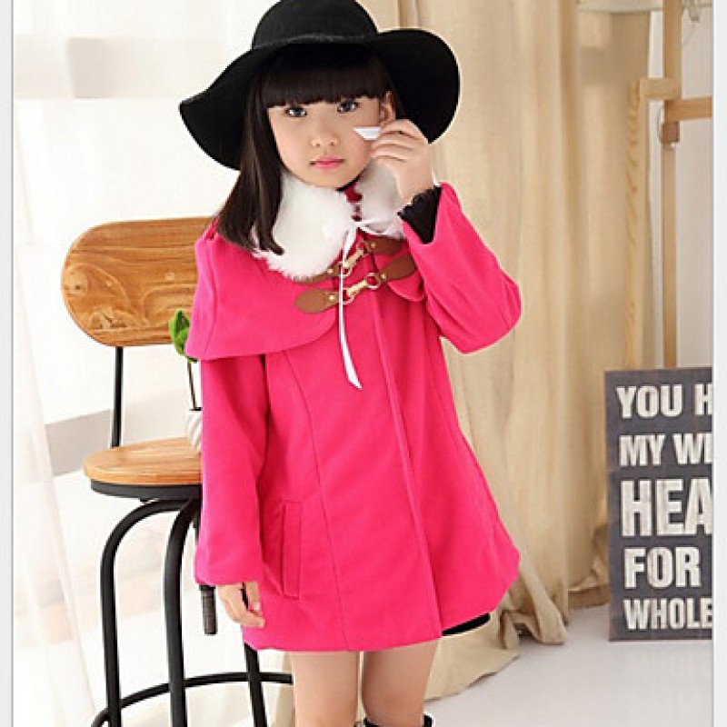 Girl's Pink / Red Jacket & Coat , Dresswear Polyester Winter / Spring / Fall  