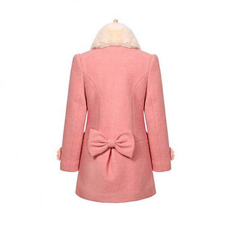 Girl's Casual/Daily Patchwork Suit & Blazer / Jacket & Coat,Polyester Winter / Spring / Fall Pink / Red  