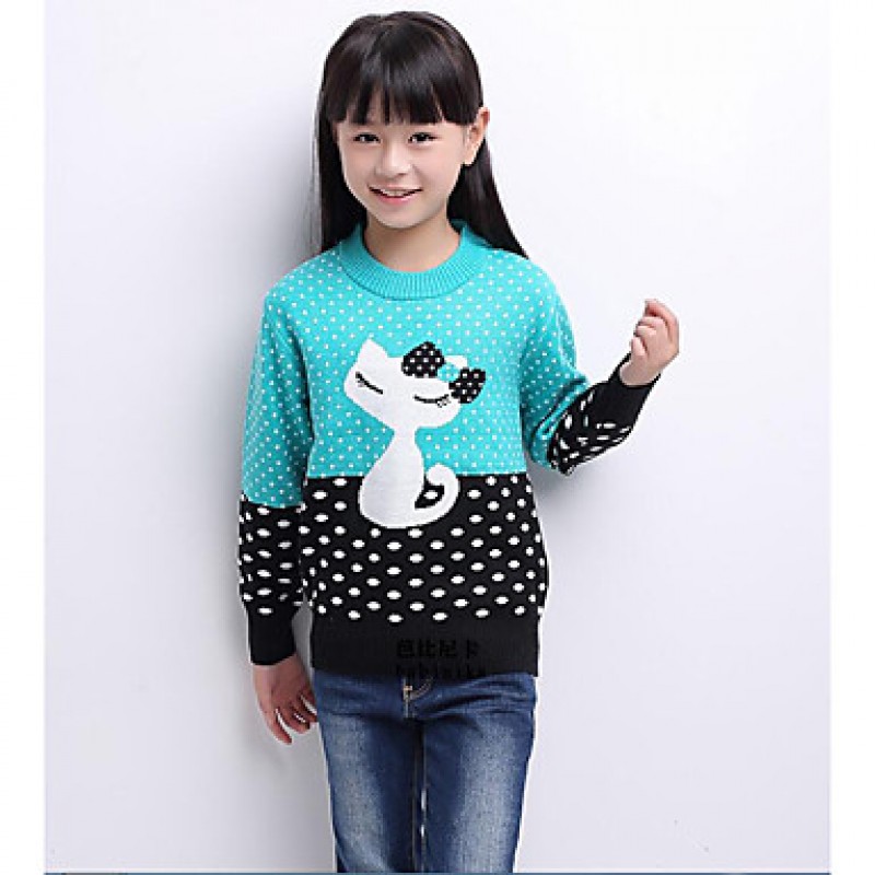 Girl's Casual/Daily Animal Print Sweater & Car...