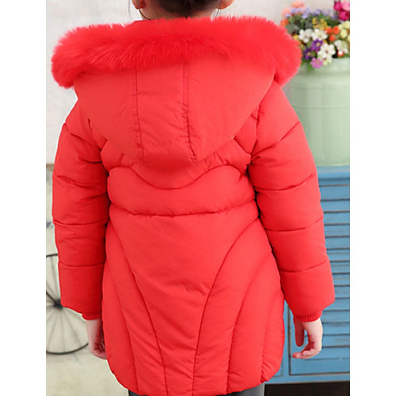 Girl's Casual/Daily Solid Down & Cotton Padded,Cotton Winter Black / Blue / Pink / Red  