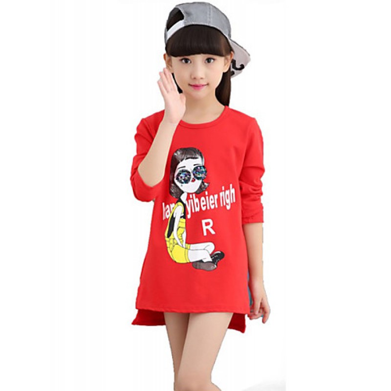 Girl's Casual/Daily Print TeeCotton / Spandex Spri...