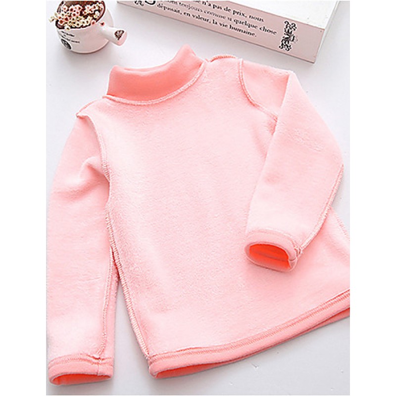 Girl Casual/Daily Solid Blouse,Cotton Winter Long Sleeve  