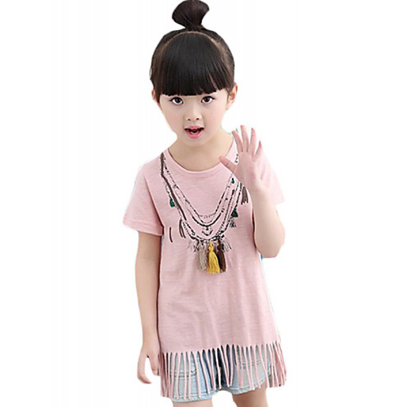 Girl's Casual/Daily Solid BlouseCotton / Bamboo Fi...