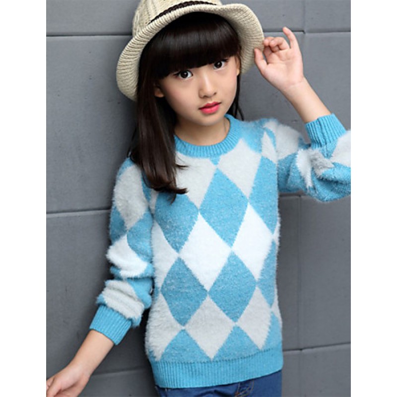 Girl's Casual/Daily Solid Sweater & CardiganPolyester Spring / Fall Blue / Pink / Red  