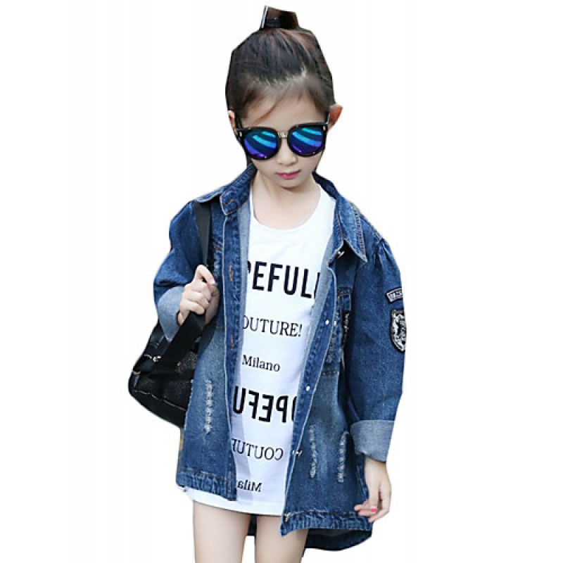 Girl's Casual/Daily Solid Blouse / JeansCotton Spr...