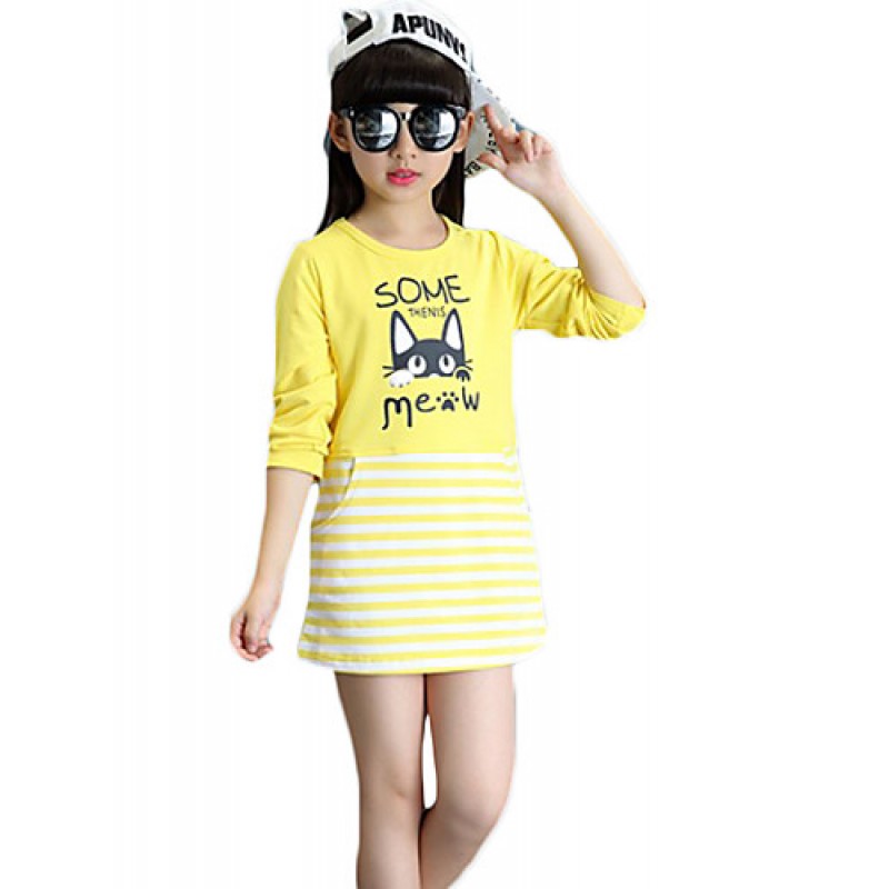 Girl's Casual/Daily Solid TeePolyester Spring / Fa...