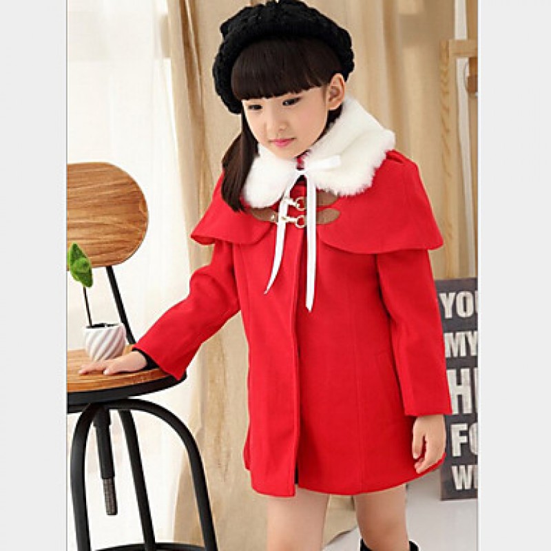 Girl's Pink / Red Jacket & Coat , Dresswear Polyester Winter / Spring / Fall  