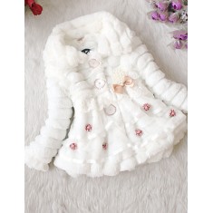 Girl's Winter/Spring/Fall Micro-elastic Thick Long Sleeve Down & Cotton Padded (Cotton Blend/Faux Fur/Polyester)  