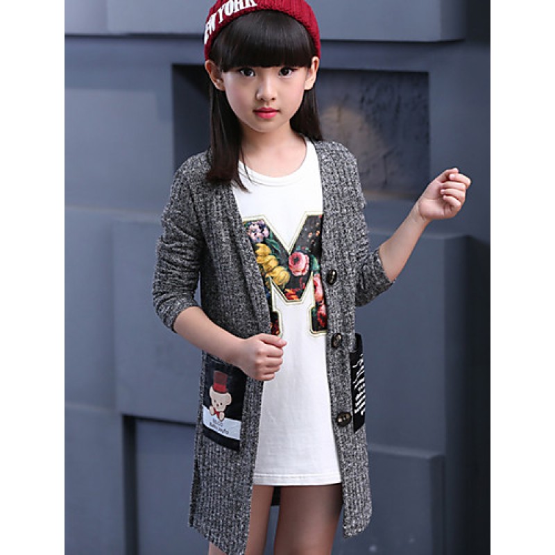 Girl's Casual/Daily Print Sweater & Cardigan /...