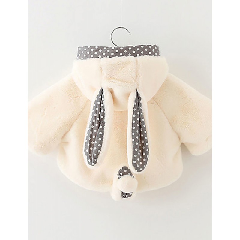 Girl's Casual/Daily Polka Dot BlouseRabbit Fur Winter / Spring / Fall Pink / White  