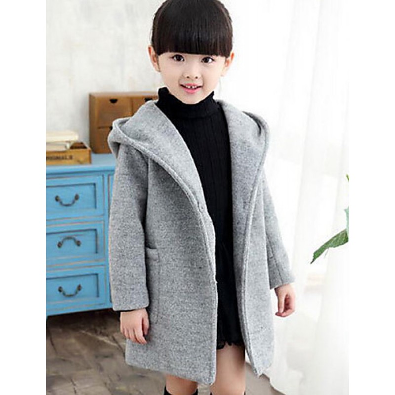 Girl's Casual/Daily Solid Suit & Blazer / Jacket & Coat,Rayon Winter / Spring / Fall Pink / Red / Gray  