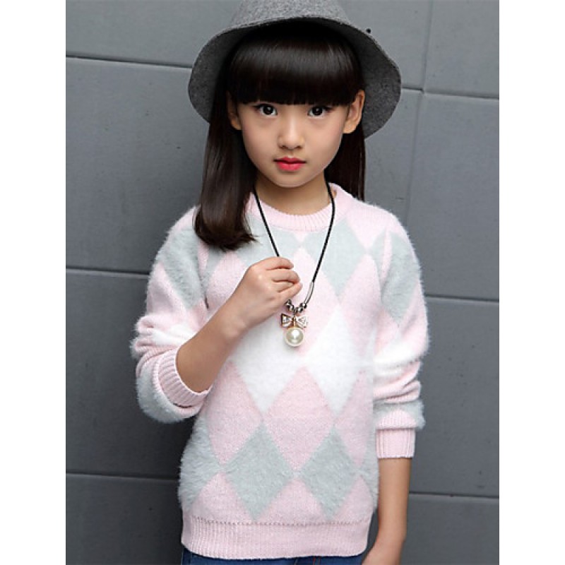 Girl's Casual/Daily Solid Sweater & CardiganPolyester Spring / Fall Blue / Pink / Red  