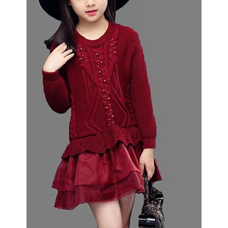 Girl's Casual/Daily Solid Sweater & Cardigan,C...